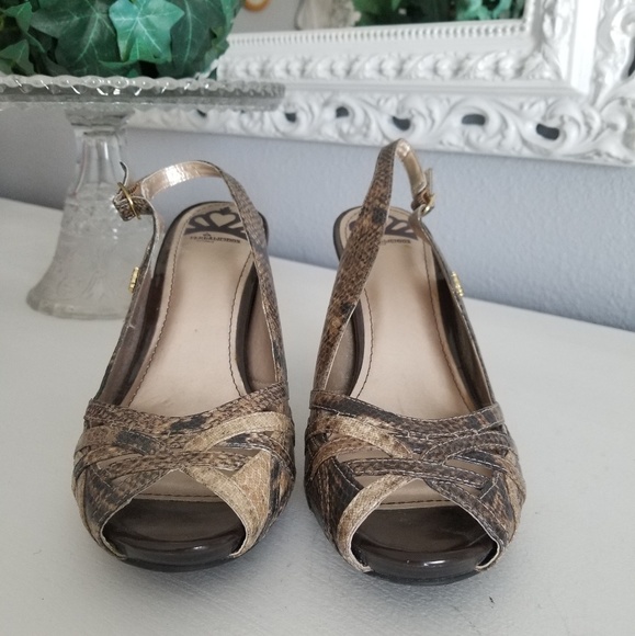 Fergalicious Brown Snakeskin Slingback heels - Picture 3 of 8